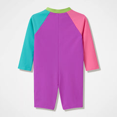 Infants Colorblock Long Sleeve Zip One Piece Pink