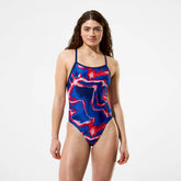 Women's Team Printed Turnback One Piece Red/White/Blue