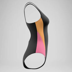 Women's Colorblock Muscleback One Piece Black/Peach
