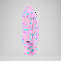Infants Printed Long Sleeve Zip One Piece Pink