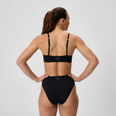Women's Solid Triangle Bikini Top Black