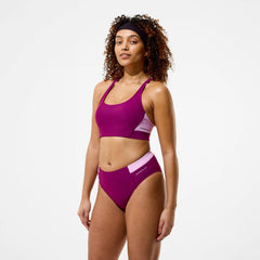 Women's Colorblock Bikini Top Dark Pink