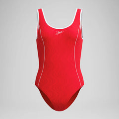 Women's Jetstream Textured Bound Scoop One Piece Red/White