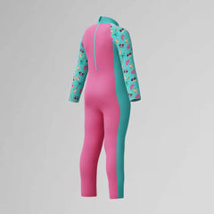 Infant Girls Learn to Swim Sun Protection All-In-One Suit Pink/Green