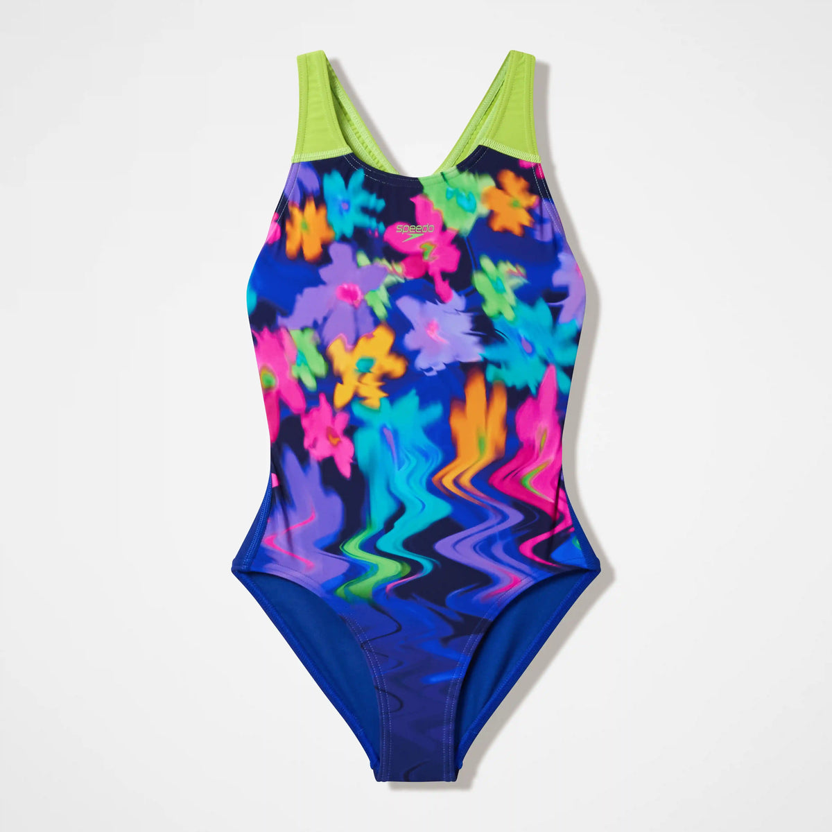 Girls Printed Splashback One Piece Blue/Green
