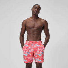 Men's Print Redondo Edge Volley Swim Trunks Orange