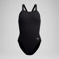 Women's Solid Leaderback Swimsuit Black