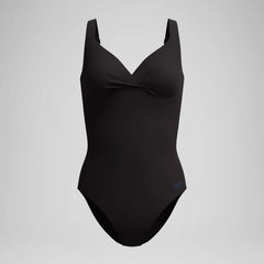 Women's Solid Cross Knot One Piece Black