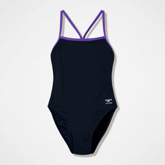 Women's Team EnduranceX V-Back 2.0 Swimsuit Black/Purple