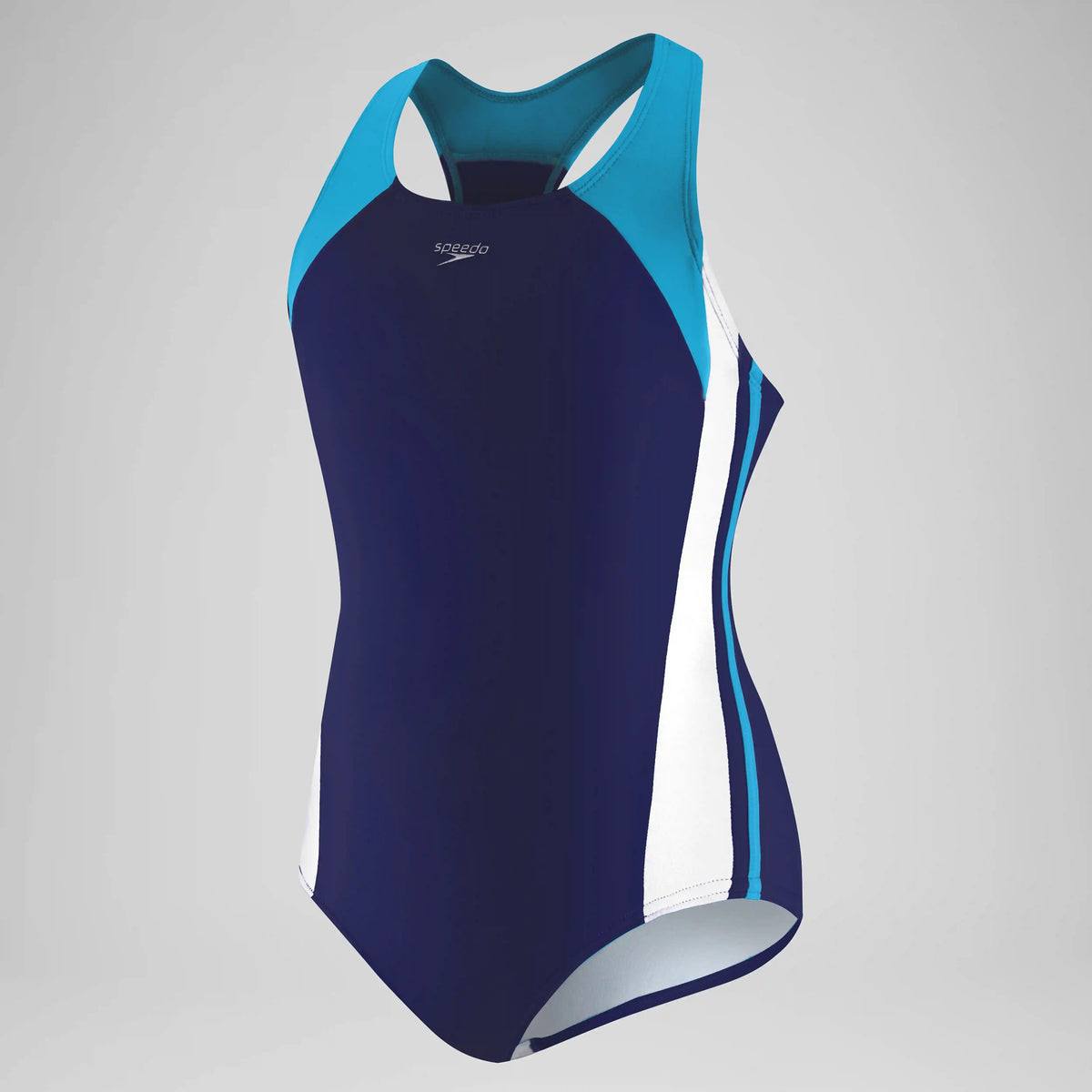 Girls Solid Infinity Splice One Piece Navy