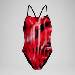 Women's Club Training Printed Turnback One Piece Red/Black