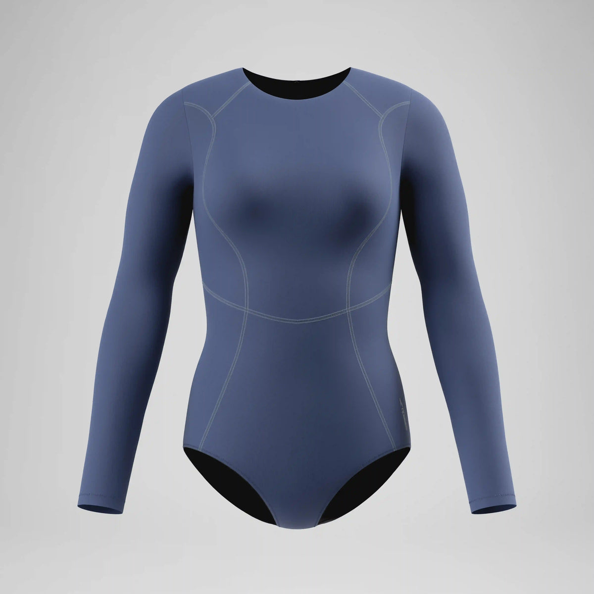 Women's Ocean Flex Long Sleeve Zip One Piece Gray/Blue