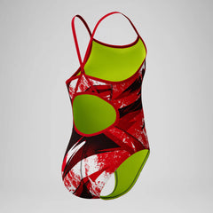 Girls Bolted Flyback One Piece Black/Red