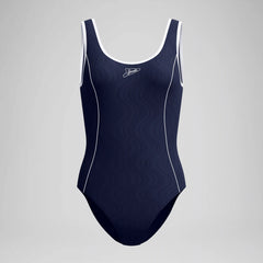 Women's Jetstream Textured Bound Scoop One Piece Navy/White