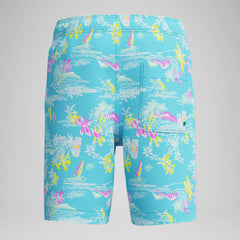 Kid's Print Redondo Volley Swim Shorts Light Blue