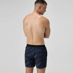 Men's Print Volley Swim Shorts Black/Grey