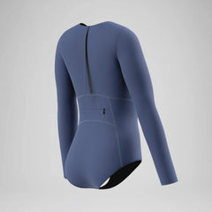 Women's Ocean Flex Long Sleeve Zip One Piece Gray/Blue