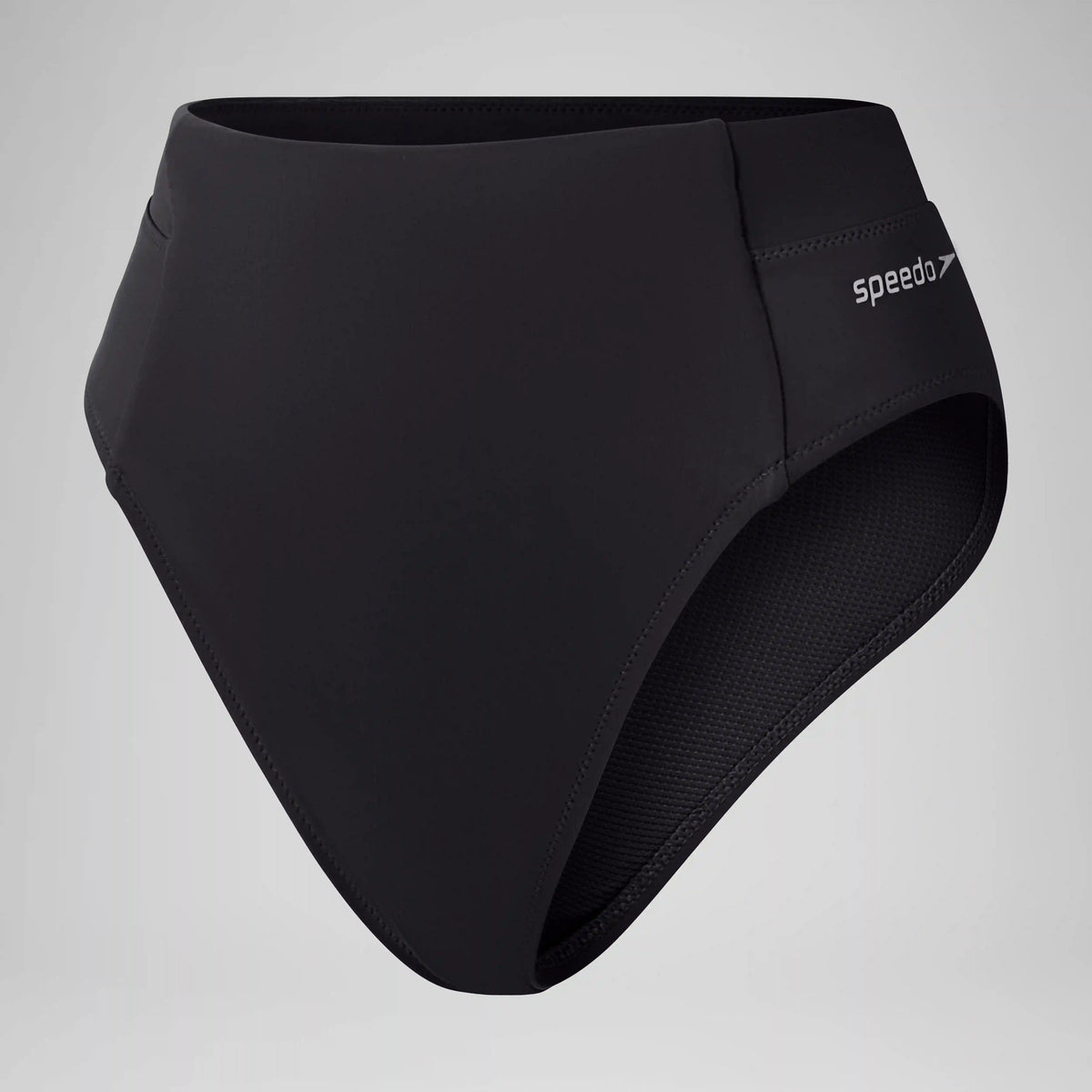Women's Solid High Waist Bikini Bottom Black