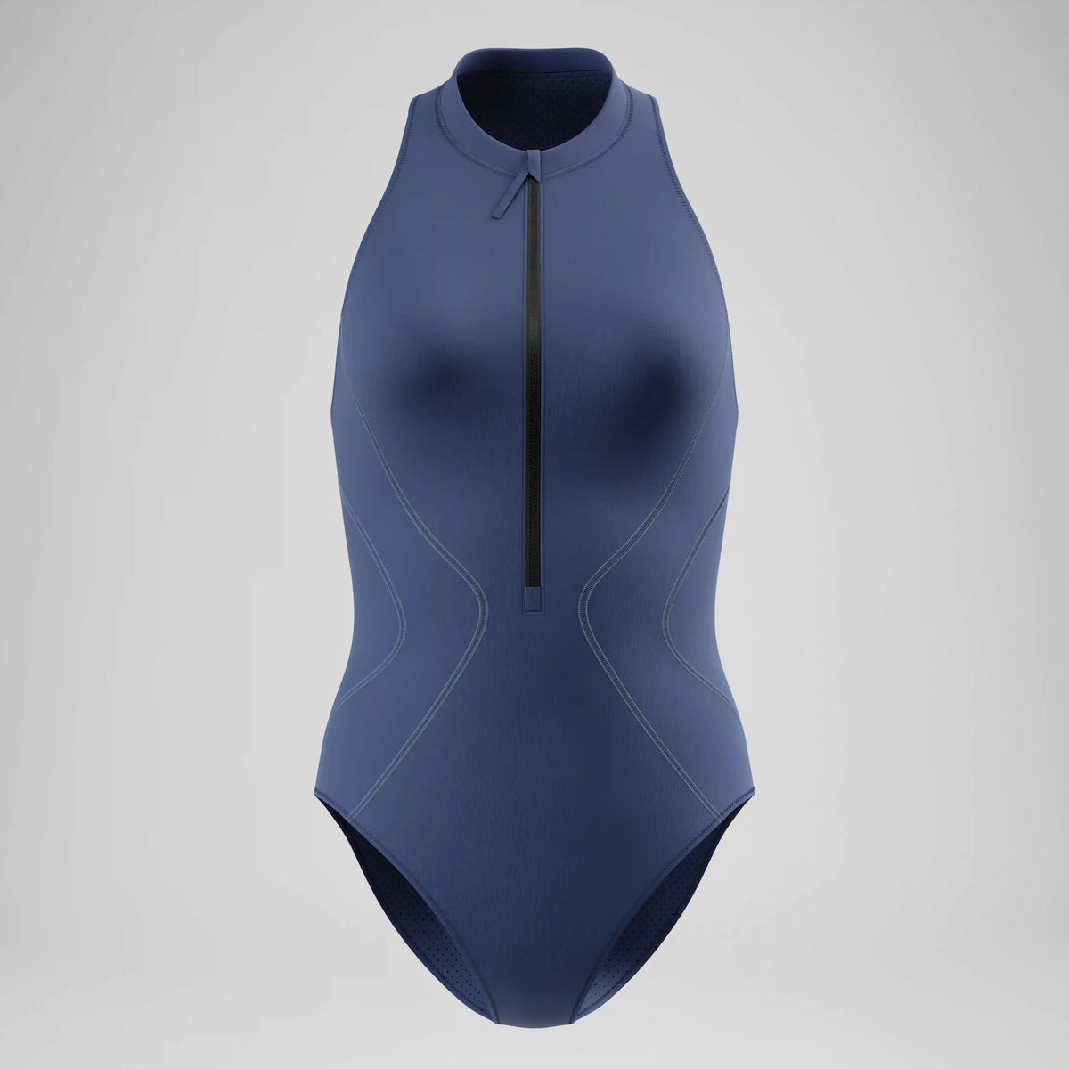 Women's Ocean Flex Zip One Piece Gray/Blue