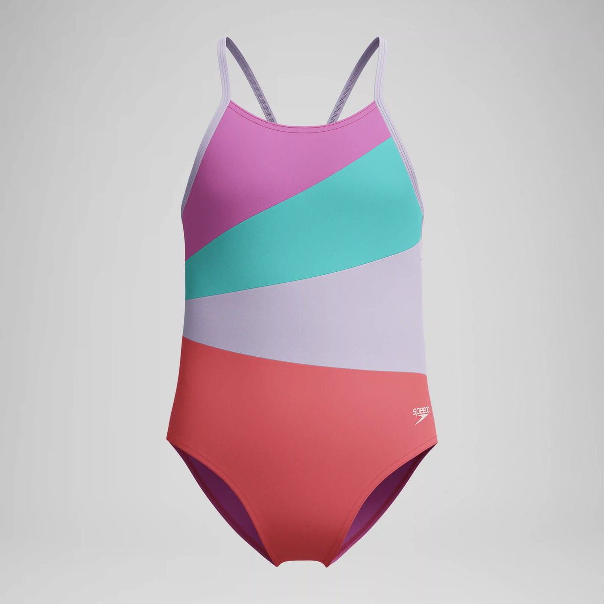 Girl's Radiating Splice One Piece Orange