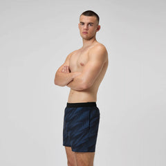 Men's Print Volley Swim Shorts Black/Grey