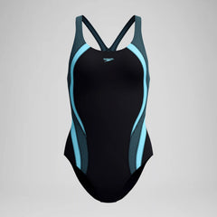 Women's Quantum Rib Splice One Piece Black/Blue