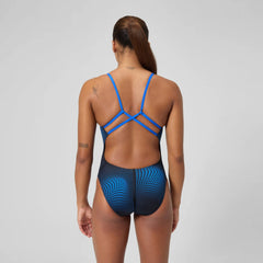 Women's Flow Strappy Crossback One Piece Blue