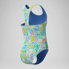Girls Printed Racerback One Piece Green