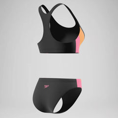 Women's Colorblock Two Piece Black/Peach