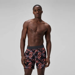 Men's Lookout Printed Swim Shorts Black/Orange