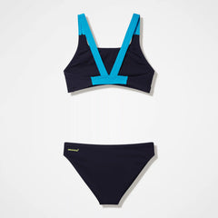 Women's Medley Logo V-Back Two Piece Black/Turquoise