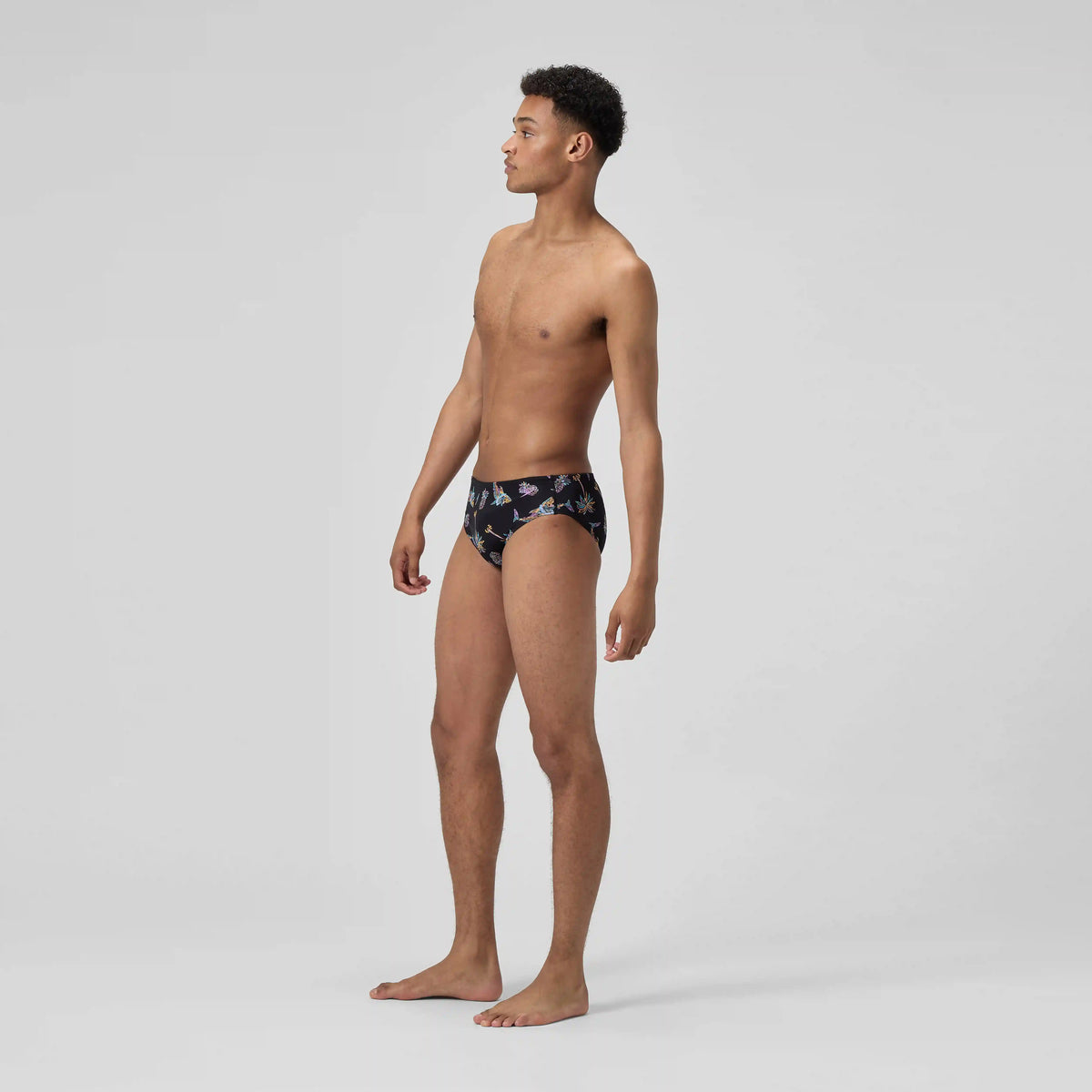 Men's Printed One Brief Black