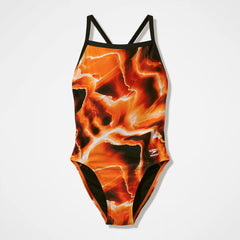 Women's Team Printed Turnback Swimsuit Orange