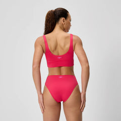 Women's Solid Square Neck Bikini Top Ruby
