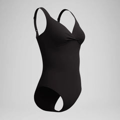 Women's Solid Cross Knot One Piece Black