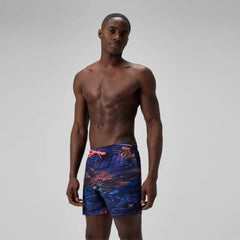 Men's Redondo Edge Printed Swim Trunks Blue
