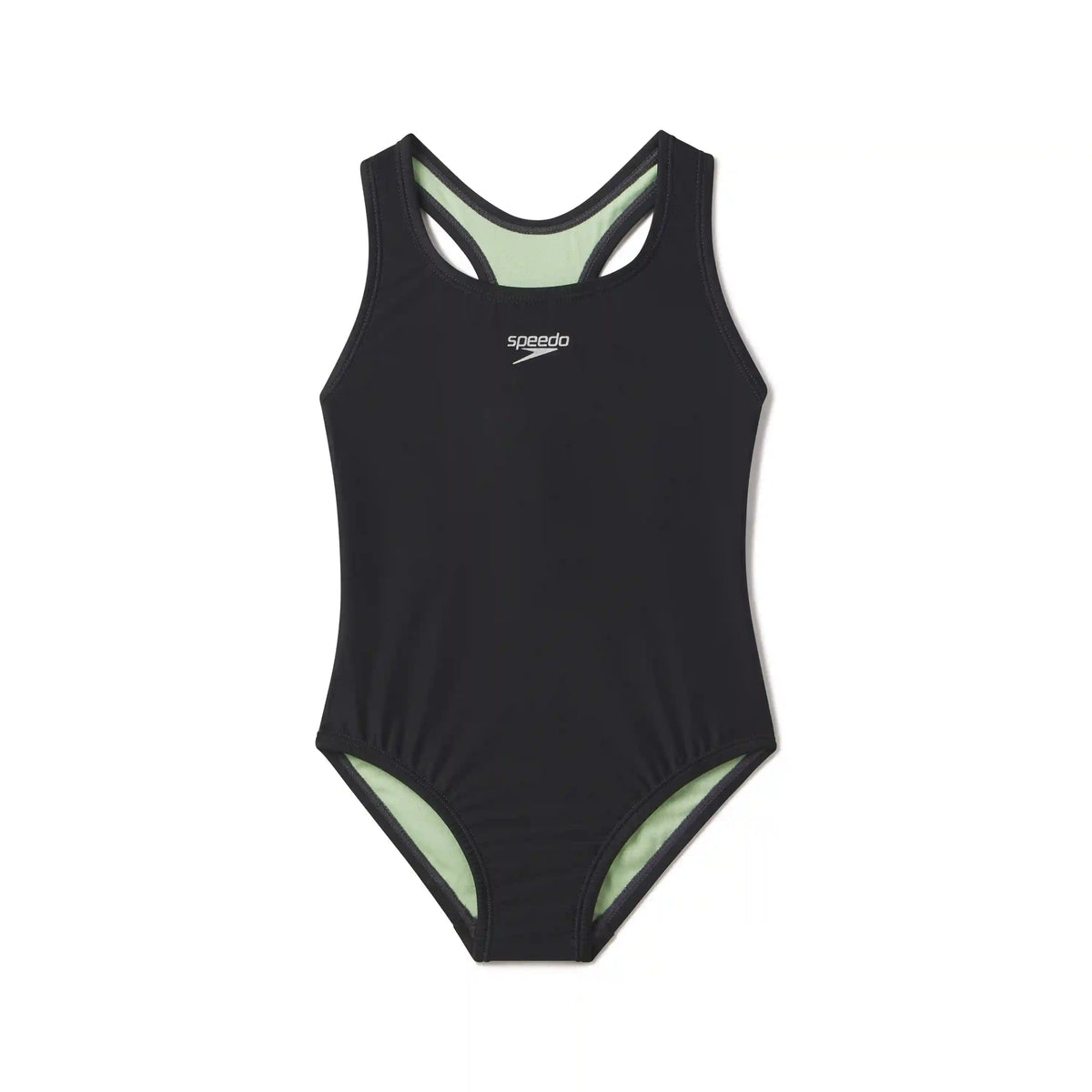 Girls Solid Racerback One Piece Black