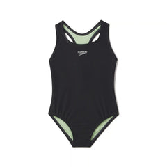 Girls Solid Racerback One Piece Black