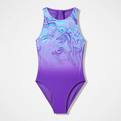 Girls Printed Hydrasuit Purple/Blue