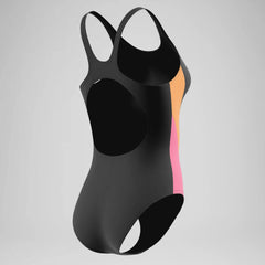 Women's Colorblock Muscleback One Piece Black/Peach
