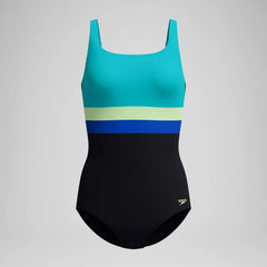 Women's Banded Colorblock One Piece Black/Blue
