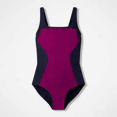 Women's Colorblock Contour One Piece Dark Pink/Black
