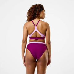 Women's Colorblock Bikini Top Dark Pink