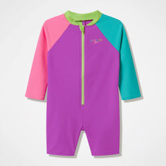 Infants Colorblock Long Sleeve Zip One Piece Pink
