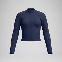 Women's Solid Long Sleeve Zip Rashguard Navy