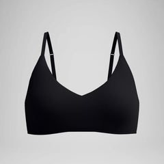 Women's Solid Triangle Bikini Top Black