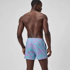 Men's Print Redondo Edge Volley Swim Trunks Pink/Green