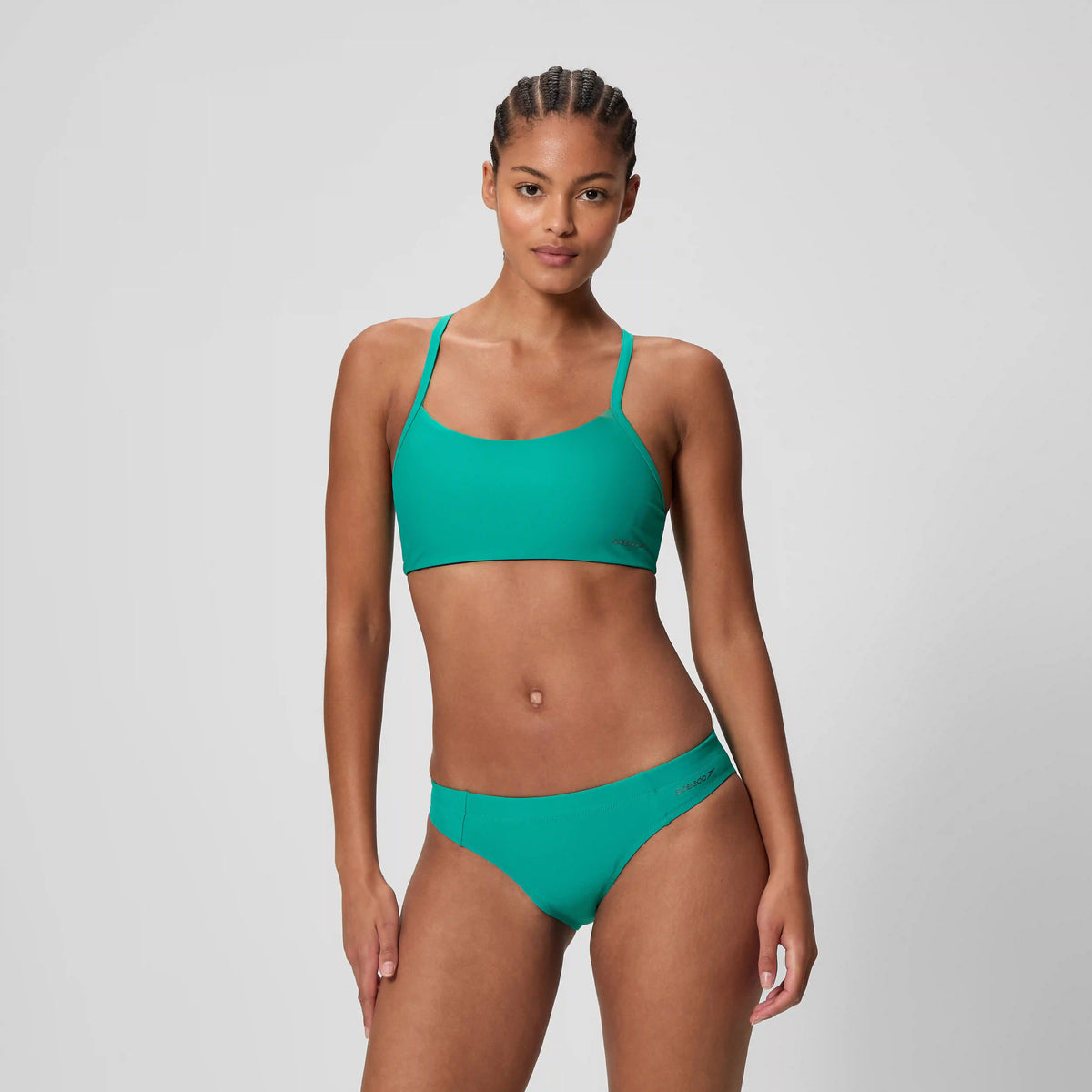 Women's Solid Racerback Bikini Top Teal