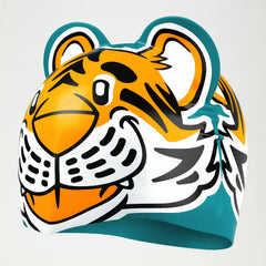 Kids Learn to Swim Tiger Printed Cap Orange