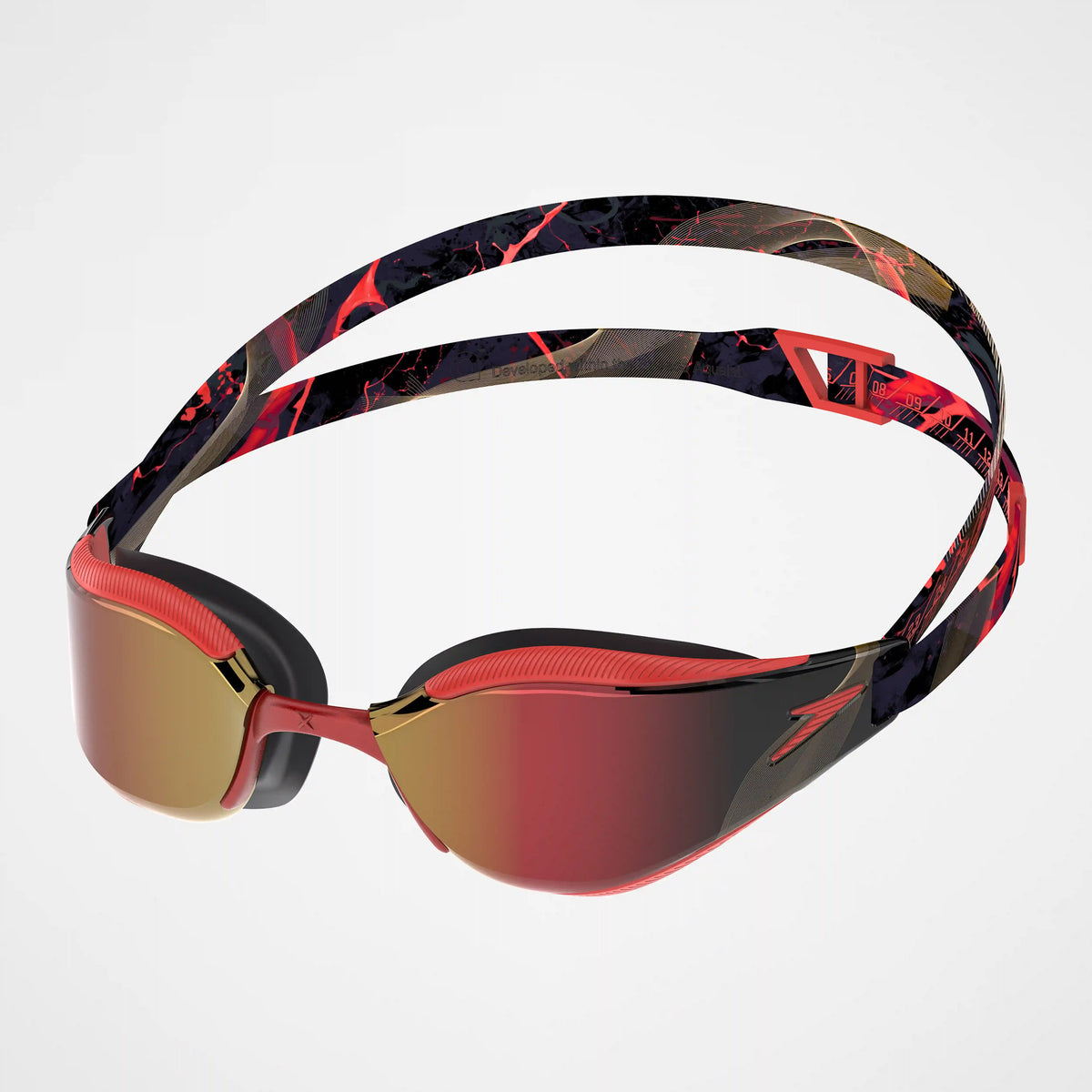 Adult Fastskin Hyper Elite Mirrored Goggles Smoke/Red